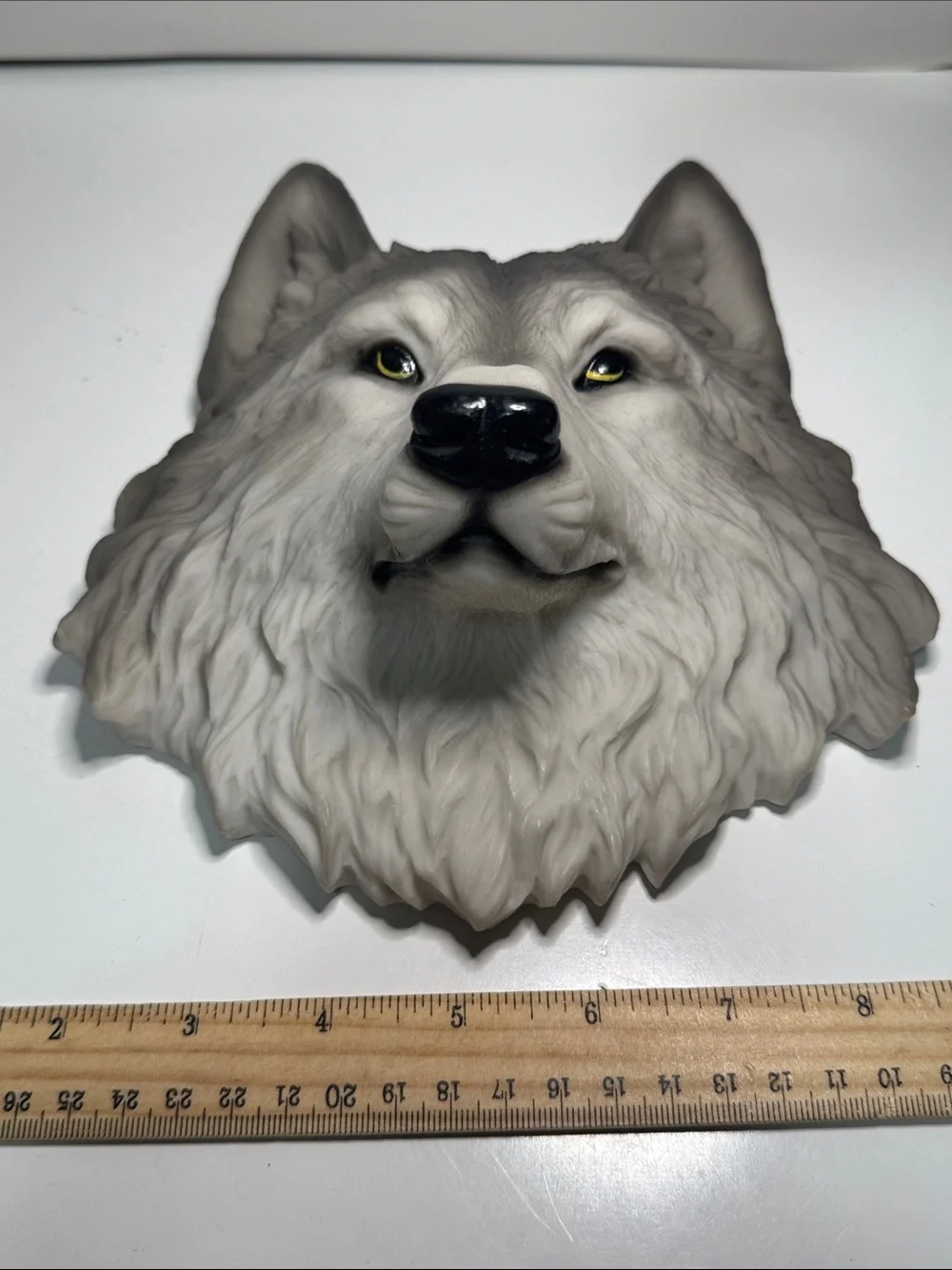 DWK Animal Spirit Totem Wolf Head 8-inch by 8-inch  faux taxidermy wall mount.